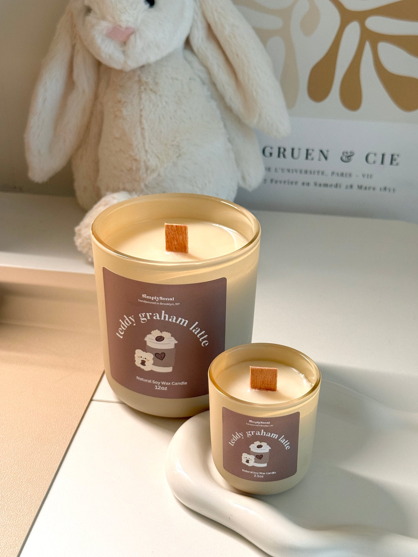 Teddy Graham Latte Candle