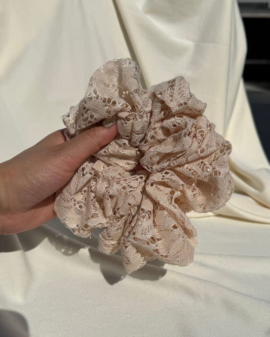 Peachy Lace Scrunchie