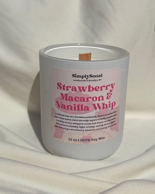 Strawberry Macaron & Vanilla Whip Candle