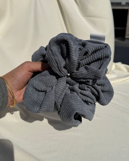 Muted Blue Corduroy Scrunchie