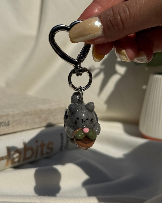 Succulent Cat Keychain