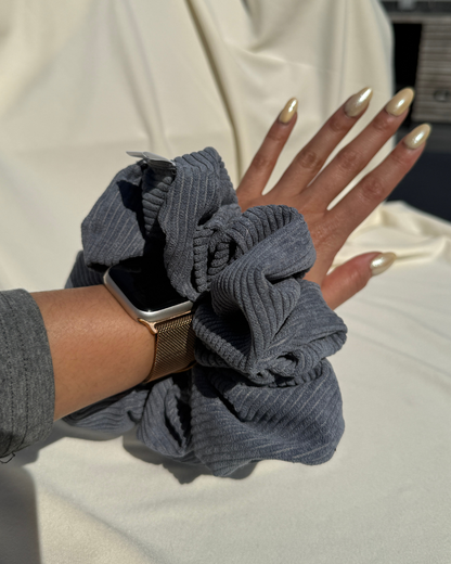Muted Blue Corduroy Scrunchie