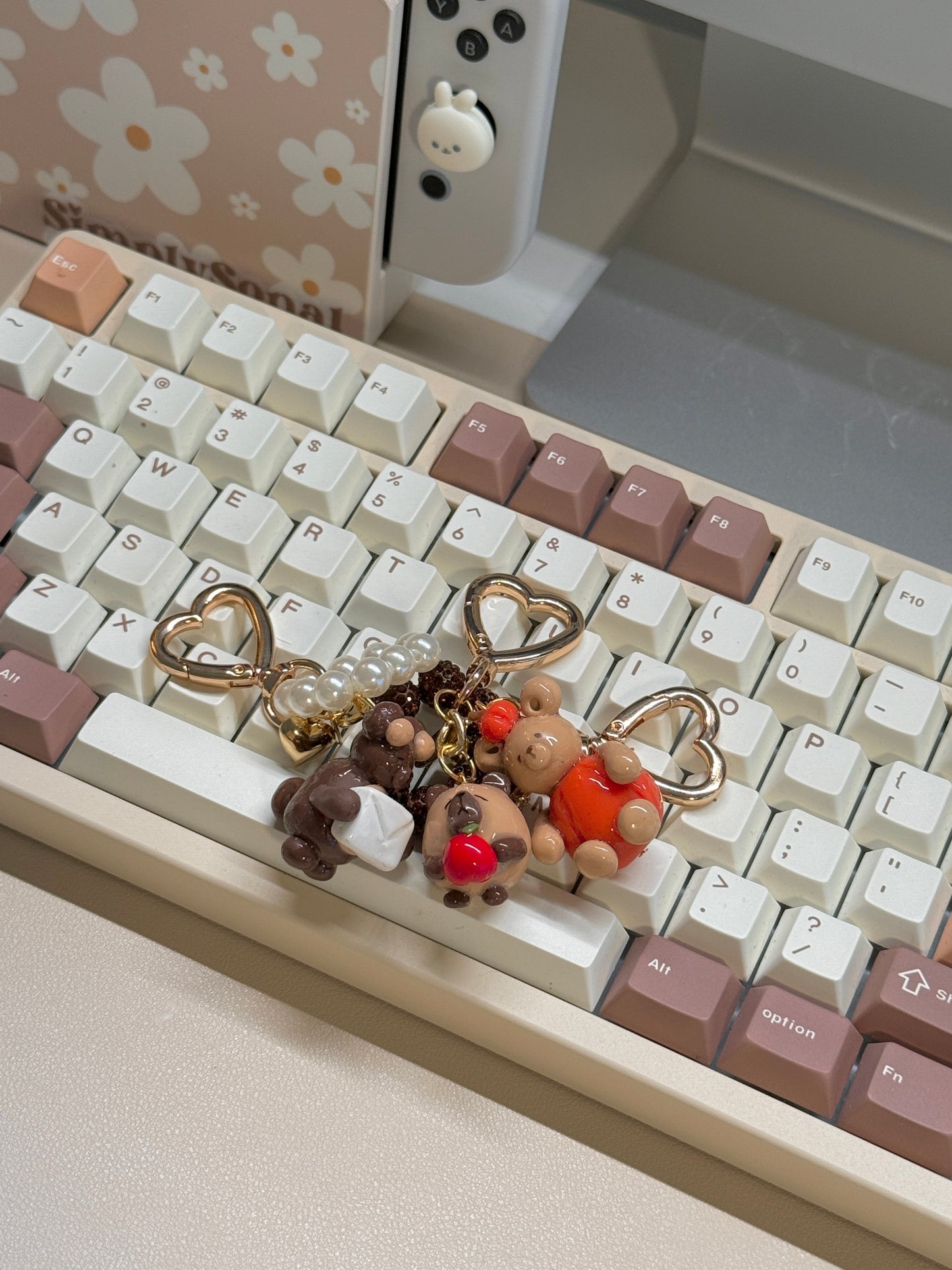Pumpkin Bear Keychain