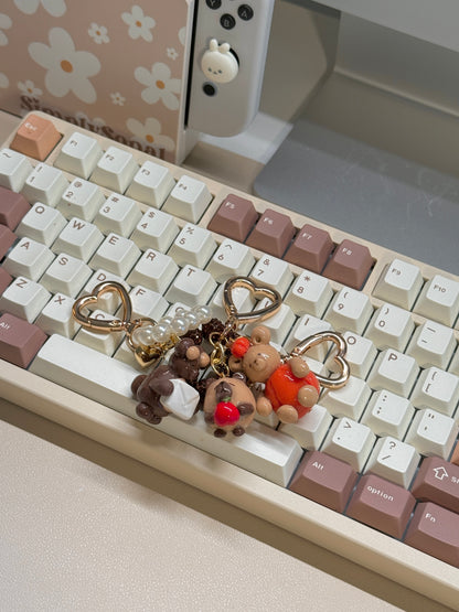 Pumpkin Bear Keychain