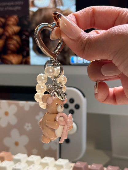 Bear with a Bow Keychain