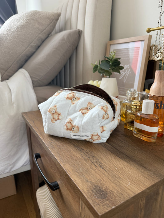 Quilted Teddy Pouch